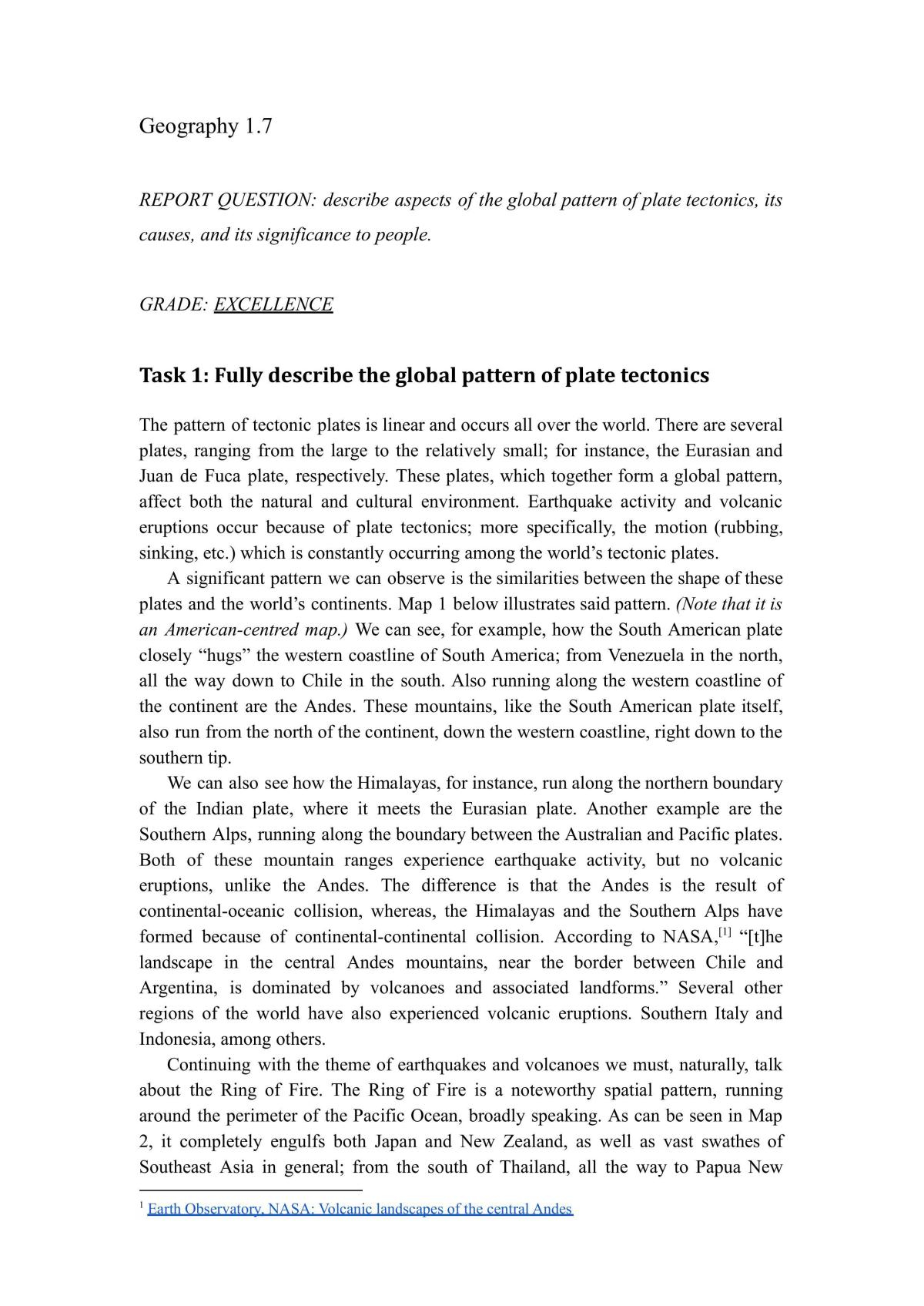 Report on the global pattern of plate tectonics - Page 1