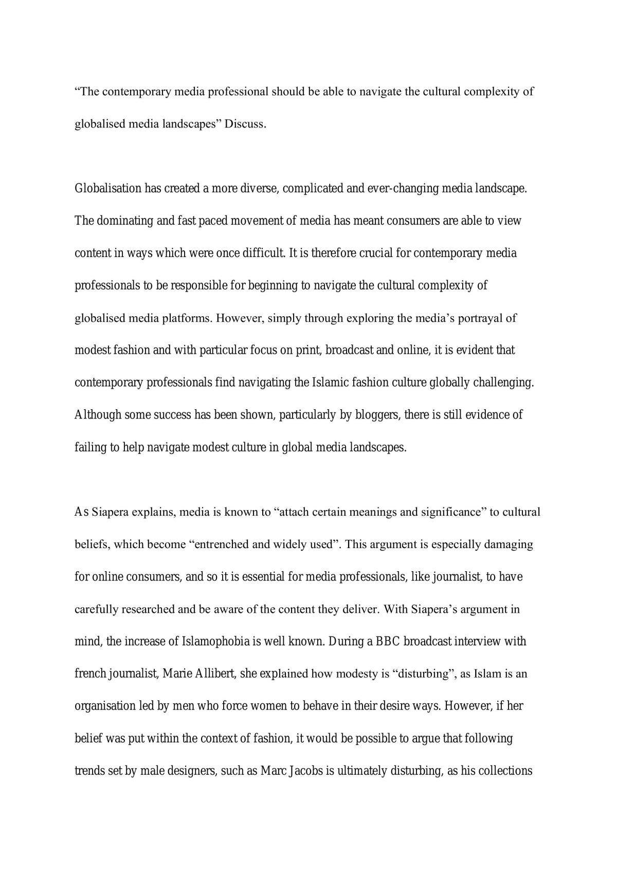 GP Essay on Globalisation and Media  - Page 1