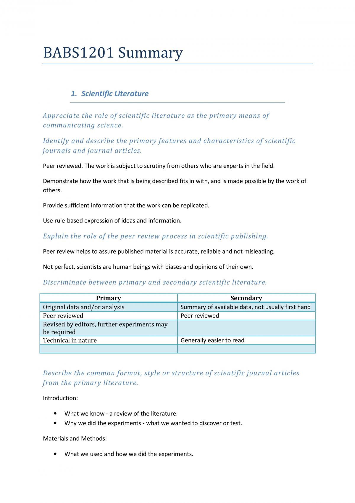 BABS1201 Summary - Page 1
