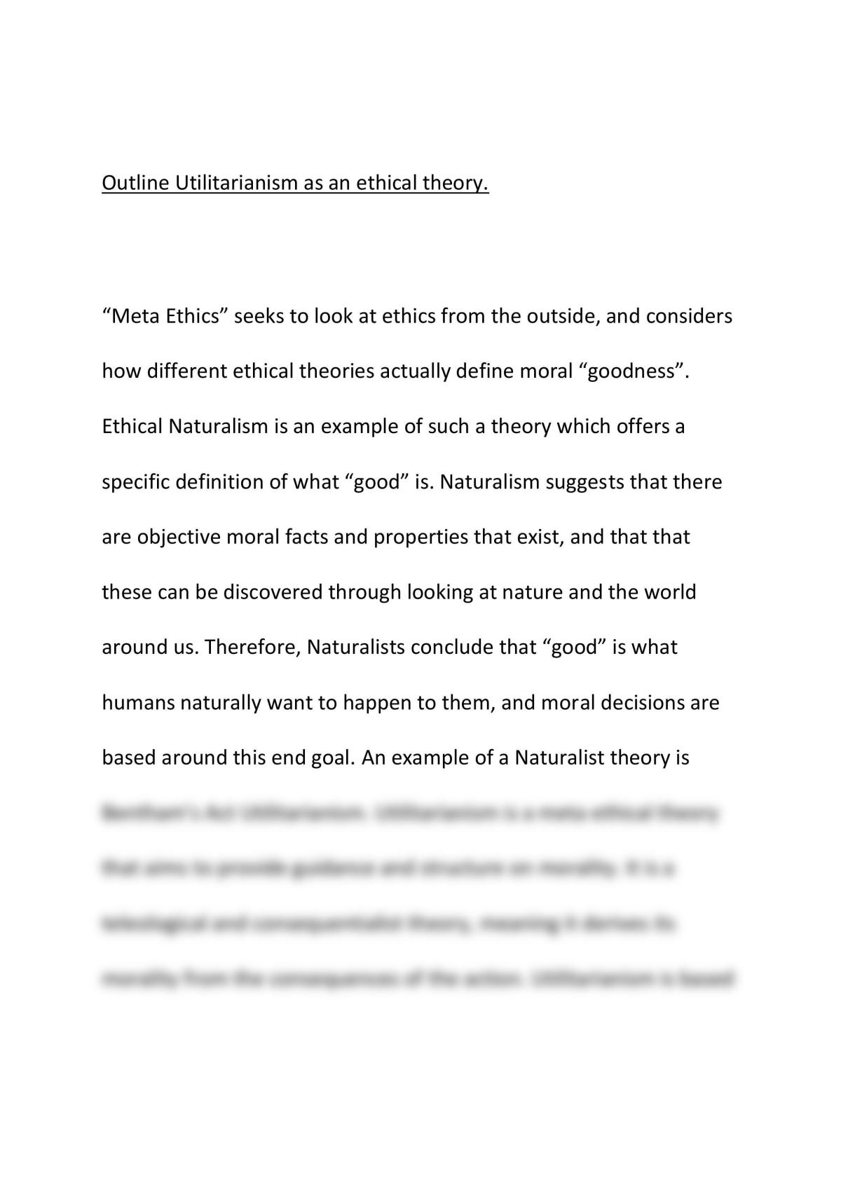 Utilitarianism Essay - Page 1