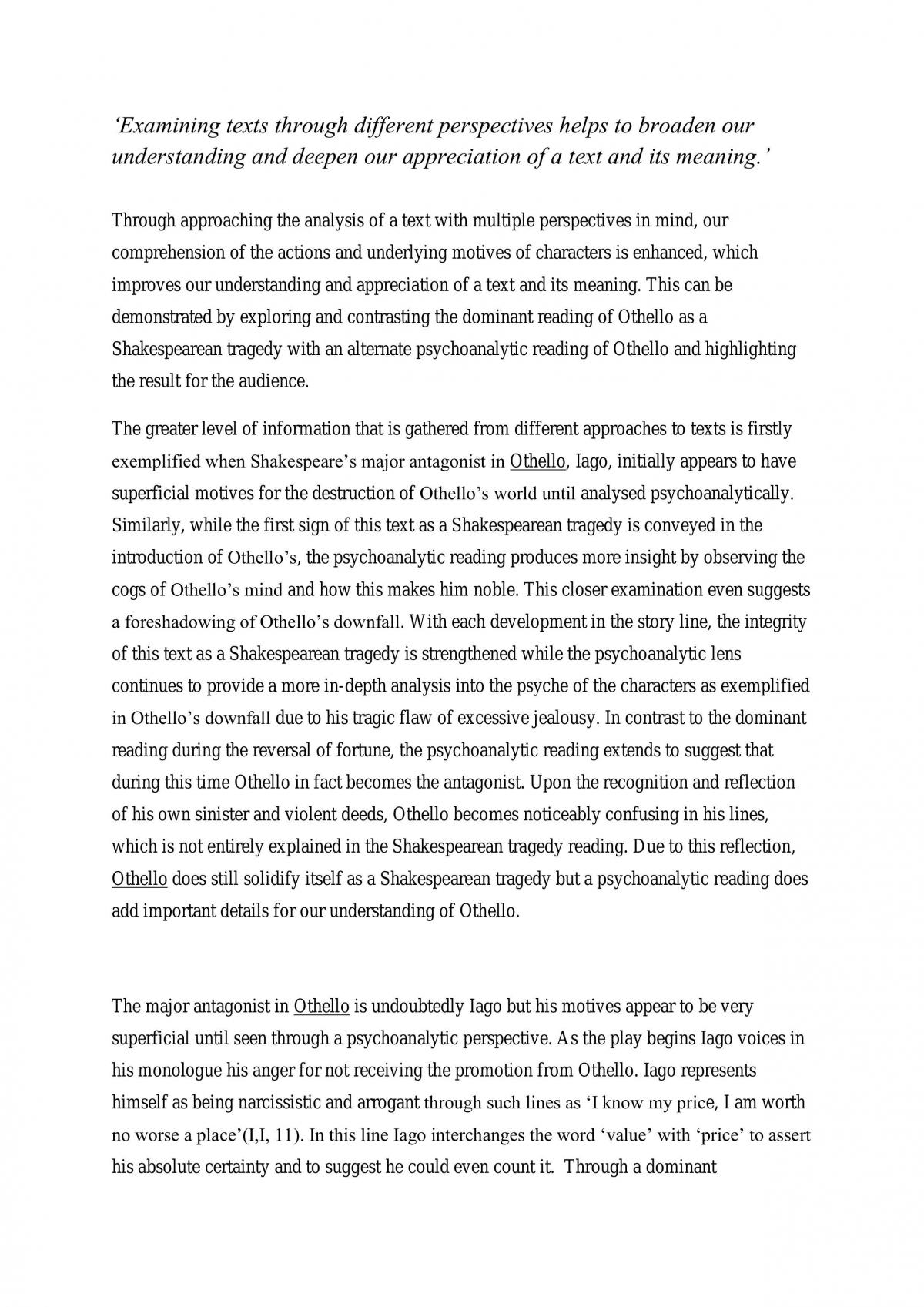 Critical Study of Othello - Page 1