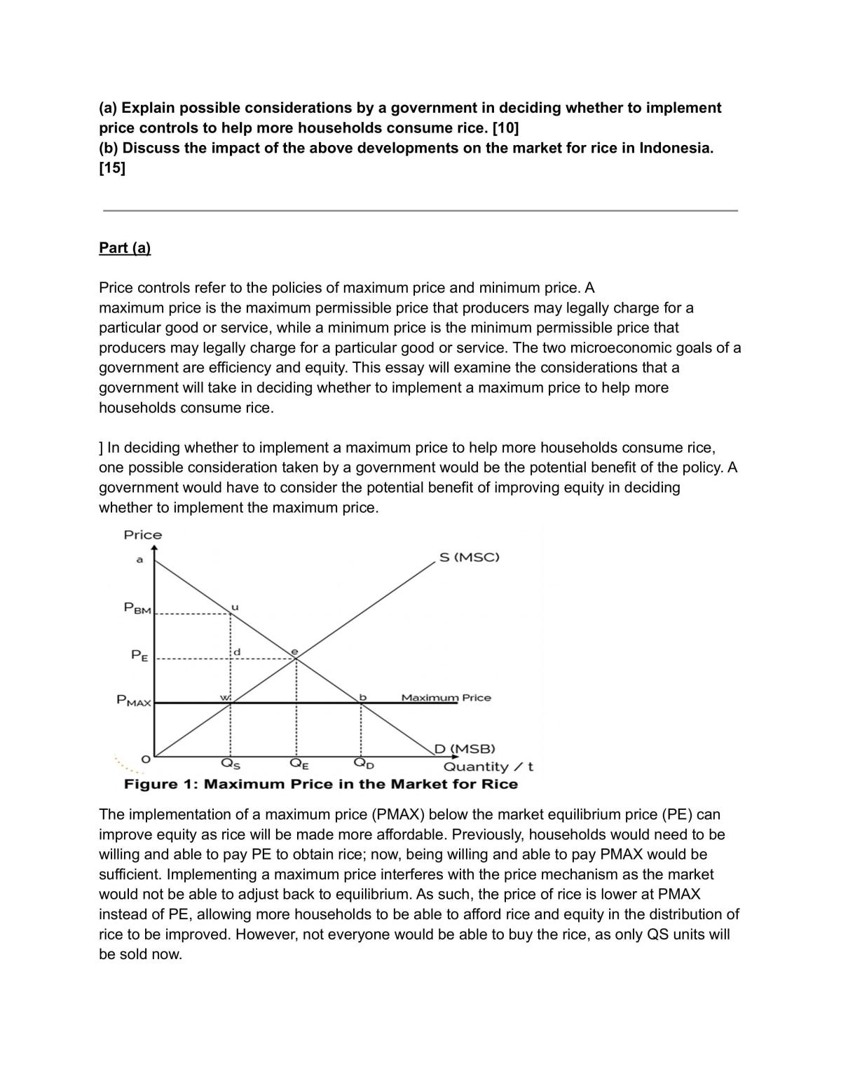 Demand and Supply essay of rice  - Page 1