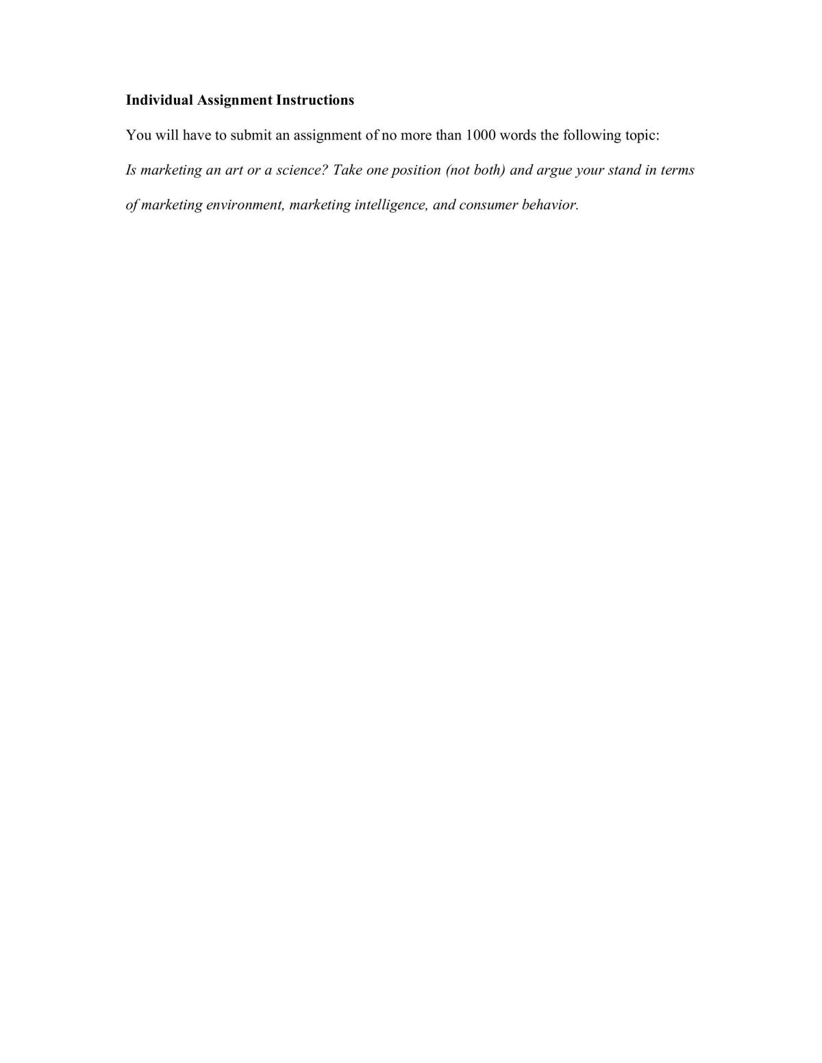 MKT1705 Individual Assignment - Page 1