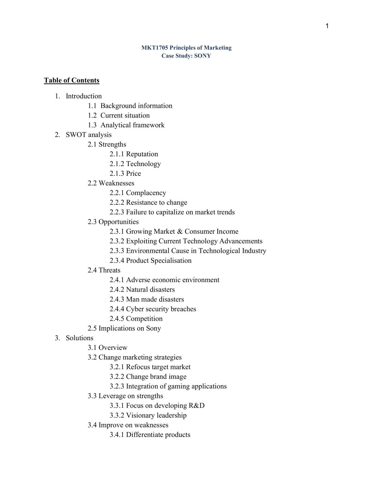 MKT1705 Project - Page 1