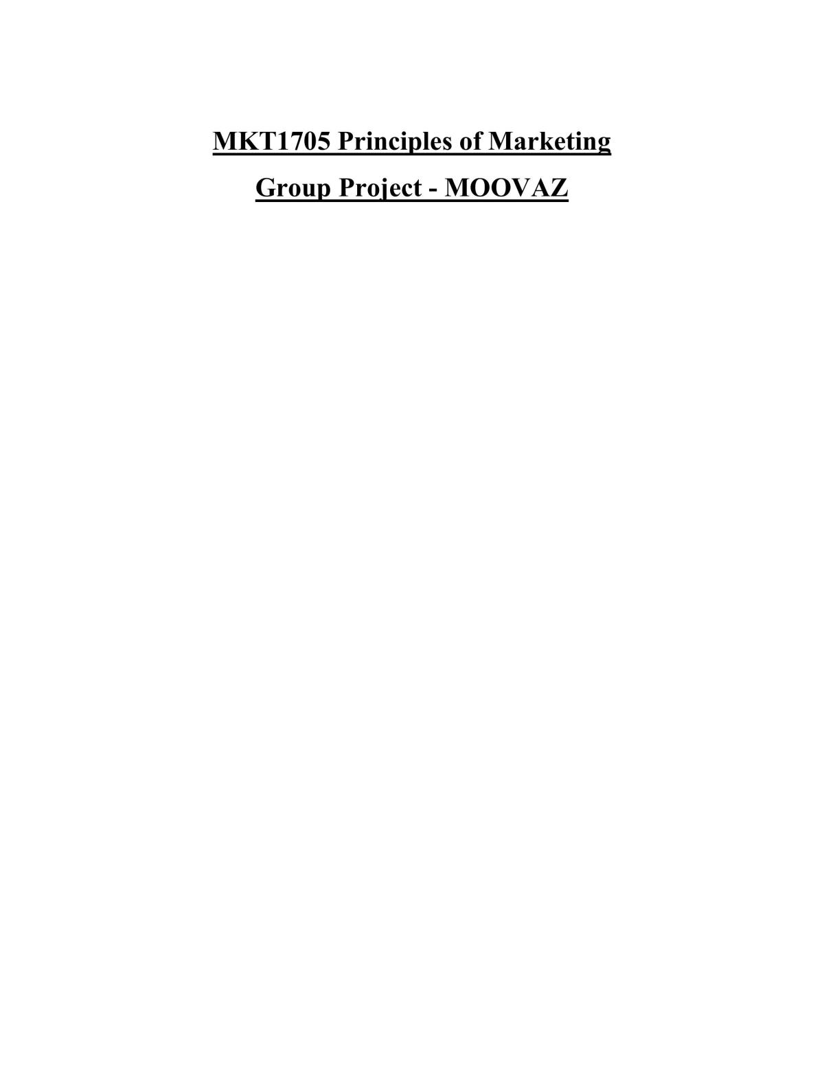 MKT1705 Project 2 - Page 1
