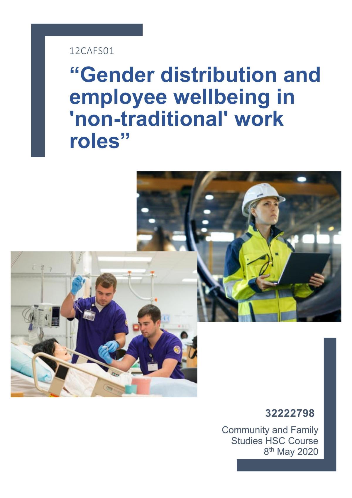 IPR - “Gender distribution and employee wellbeing in 'non-traditional' work roles” - Page 1