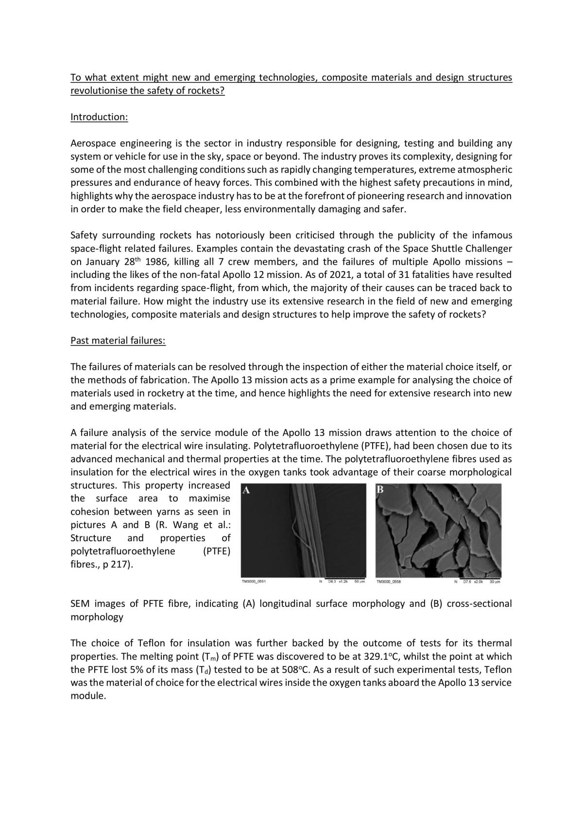 To what extent might new and emerging technologies, composite materials and design structures revolutionise the safety of rockets? - Page 1