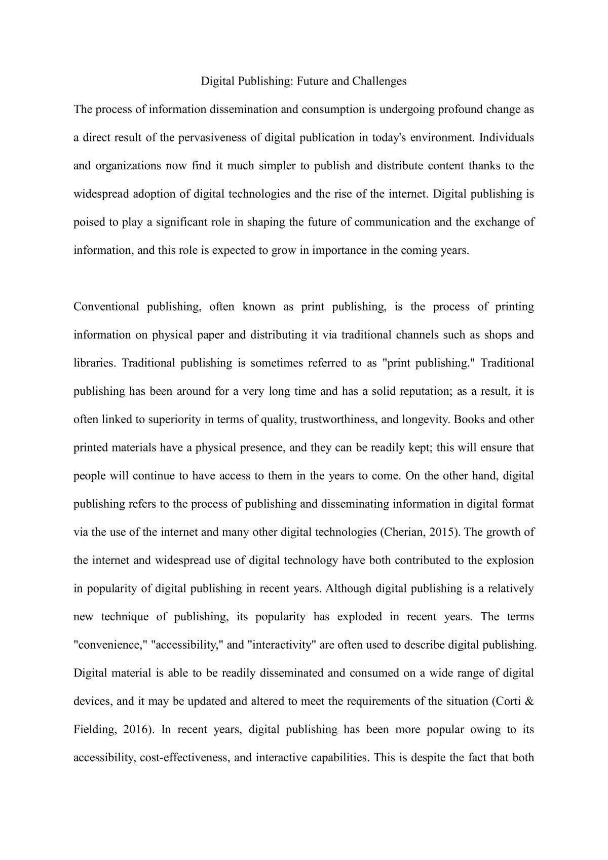 Digital Publishing: Future and Challenges - Page 1