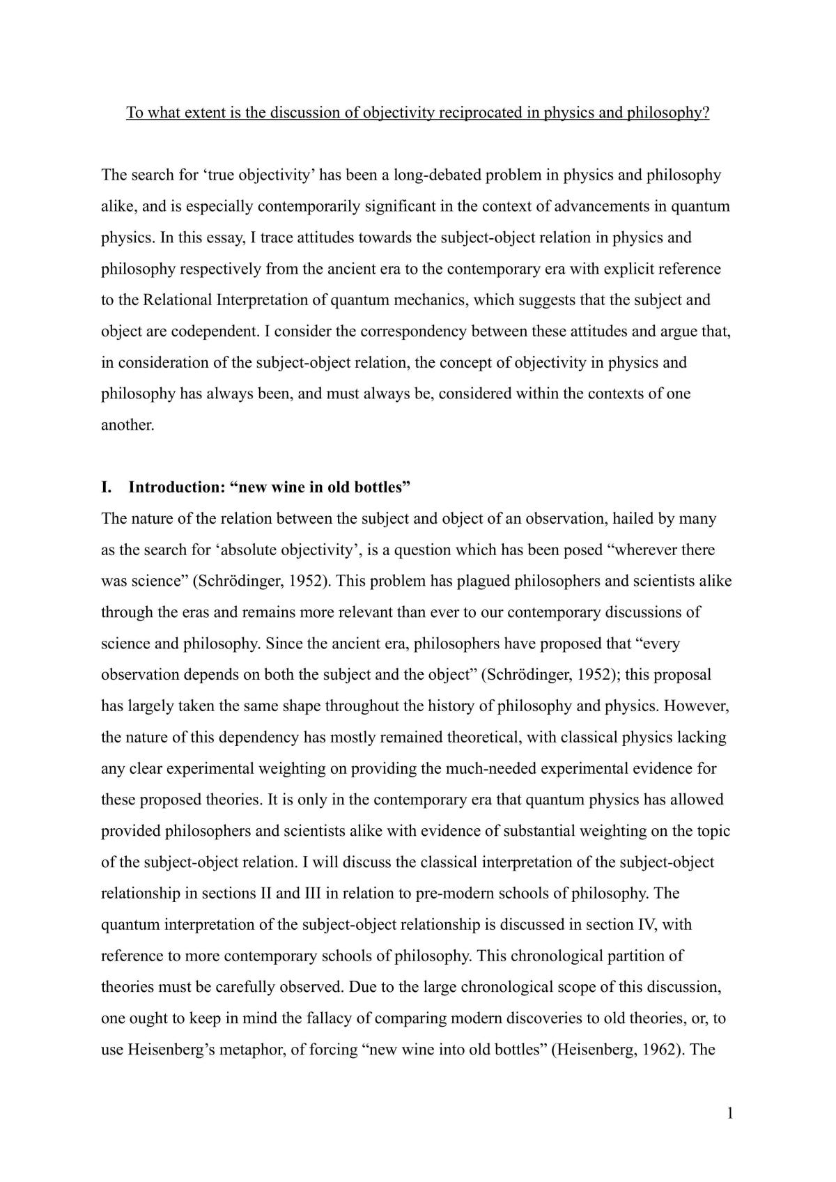 To what extent is the discussion of objectivity reciprocated in physics and philosophy?  - Page 1