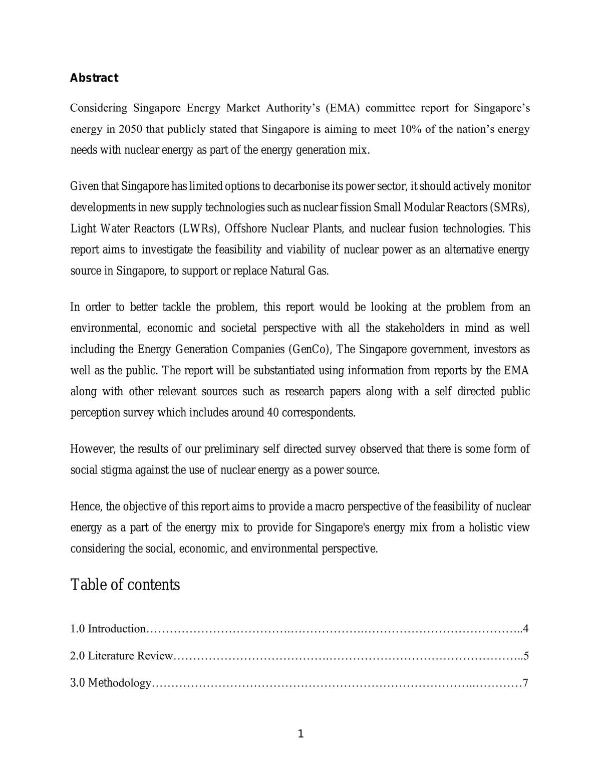 Feasibility of nuclear energy in Singapore - Page 1