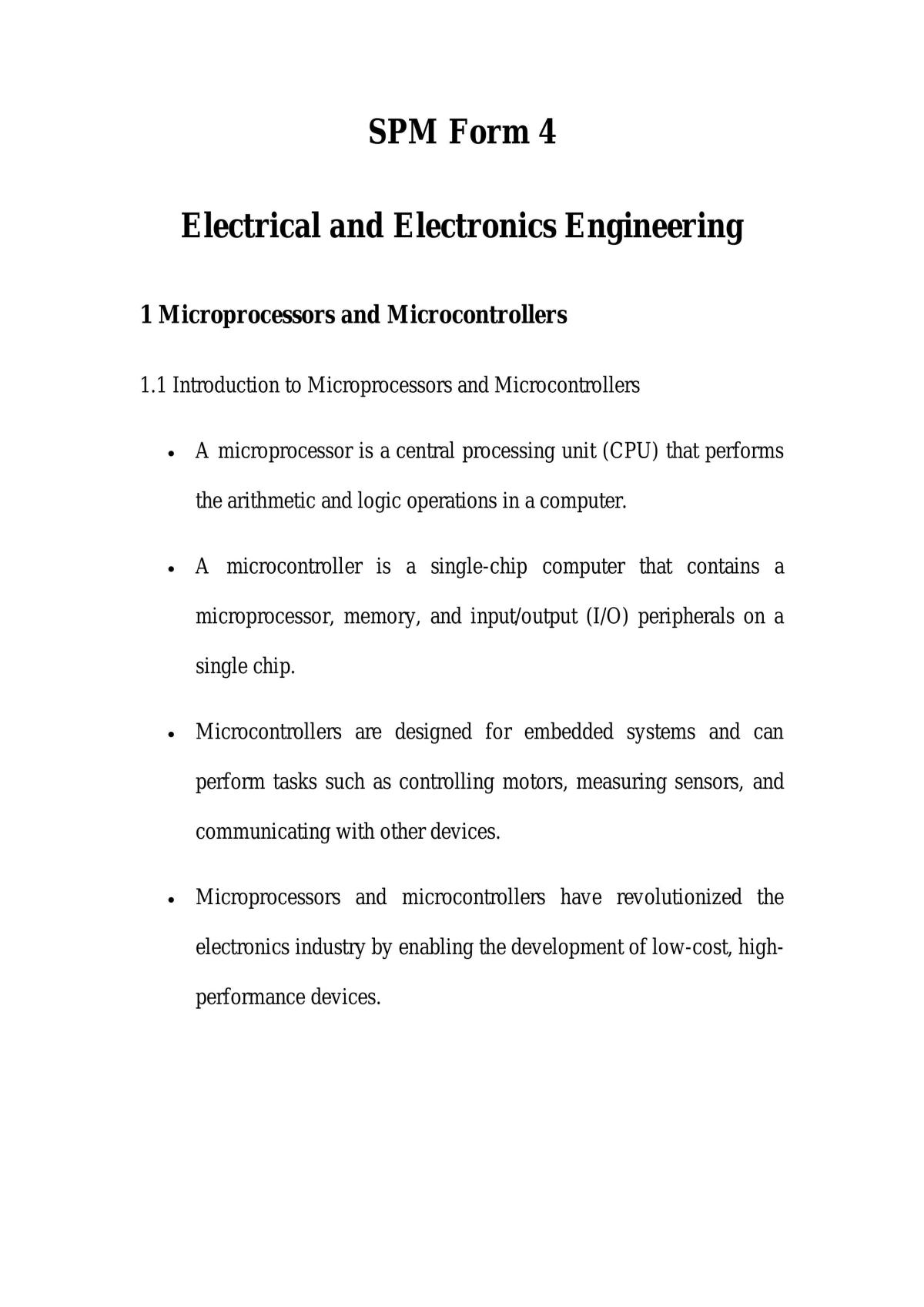 Form 4 Electrical and Electronics Engineering Studies - Page 1