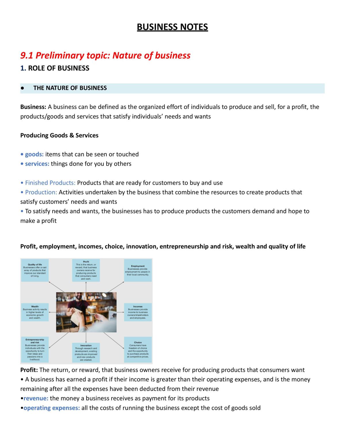 Preliminary full course business notes - Page 1