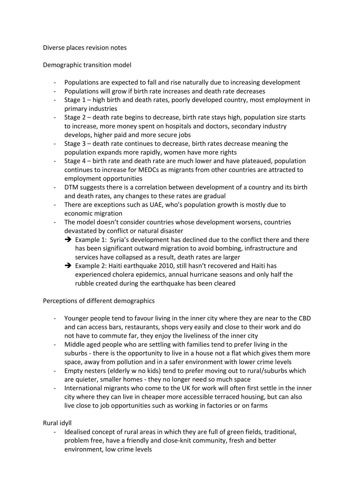 Diverse places revision notes - Page 1