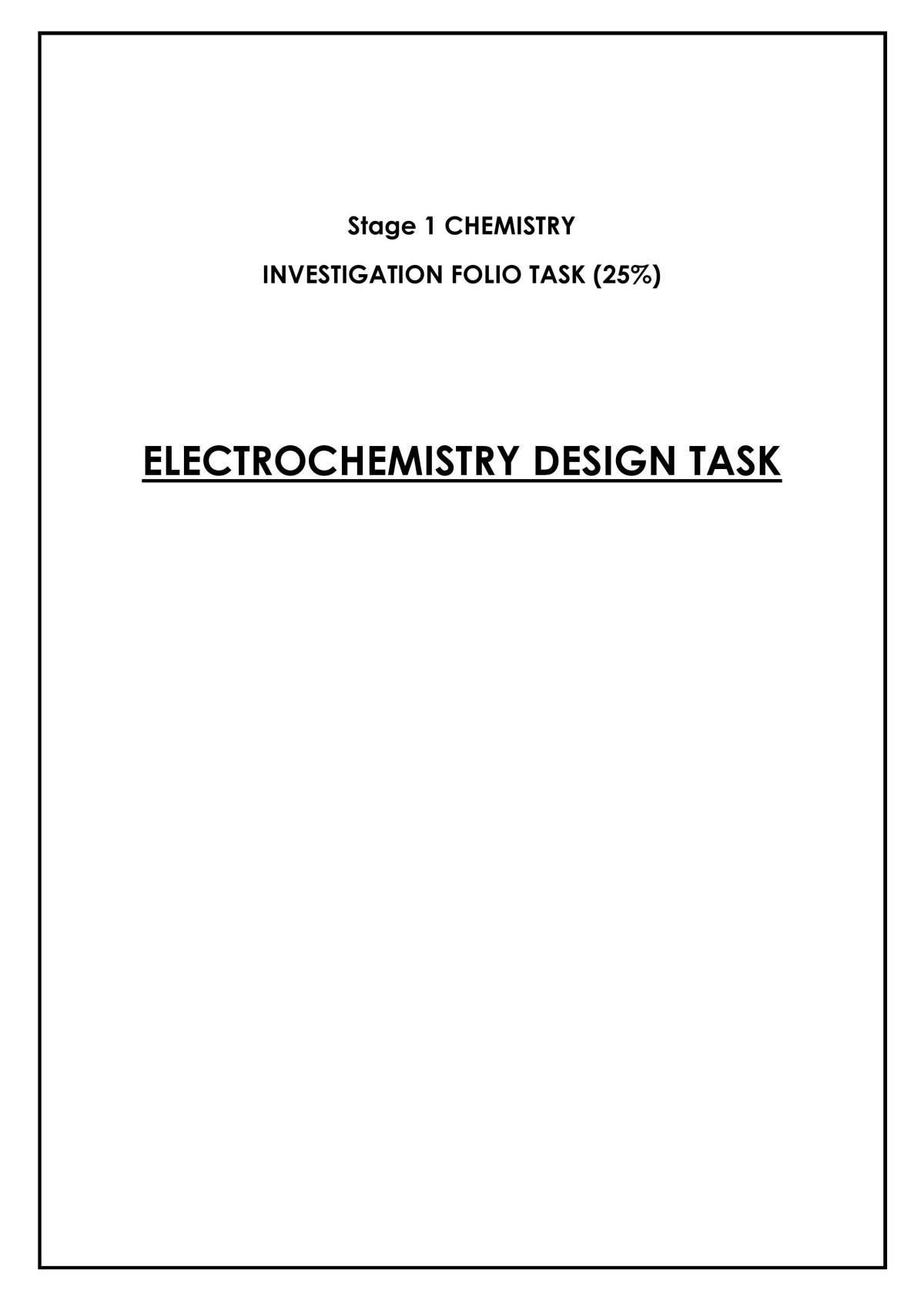 Electrochemistry Design Prac Report - Page 1