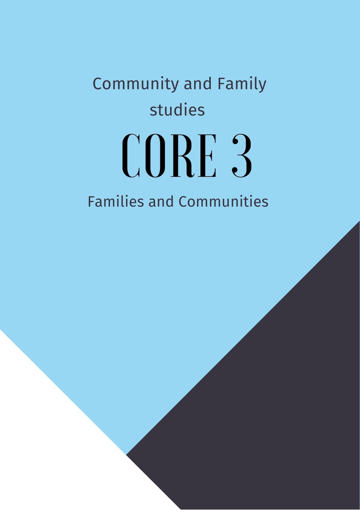 Core 3 for Community and Family Studies - Page 1