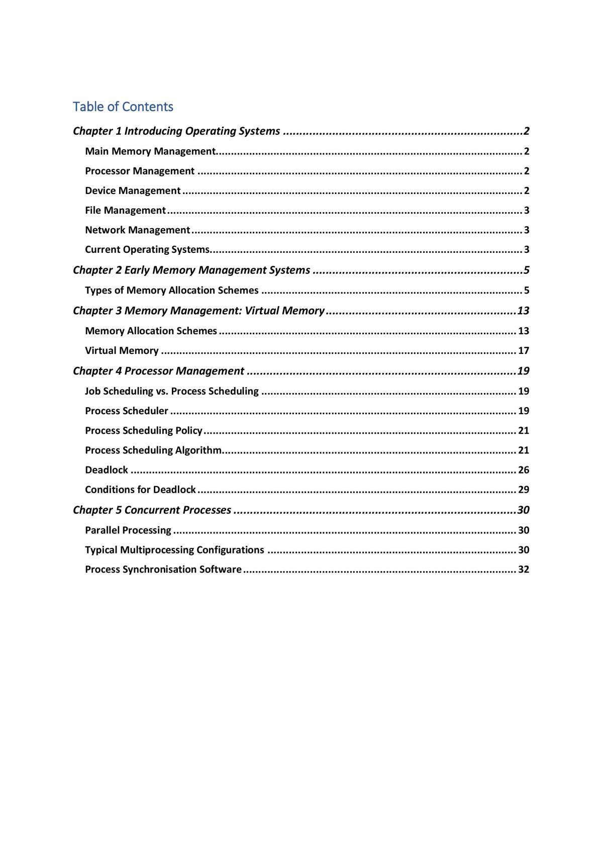 Operating Systems - Page 1