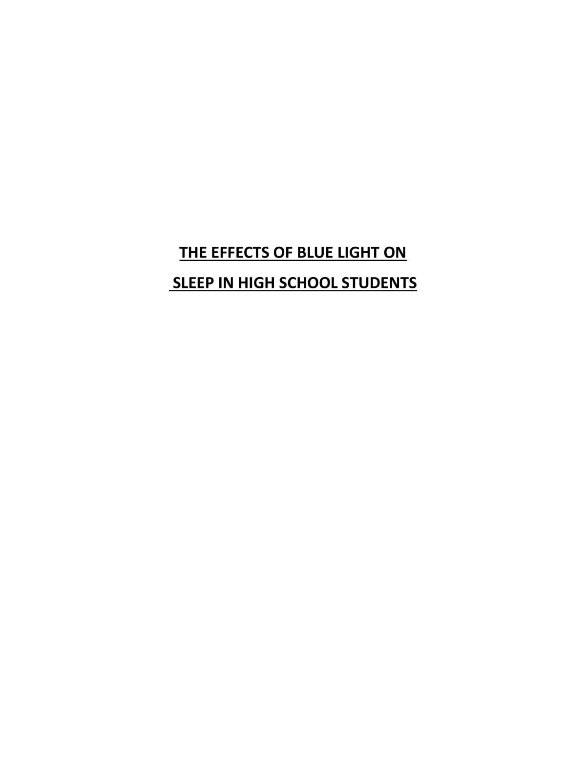 Affects of blue light on sleep  - Page 1