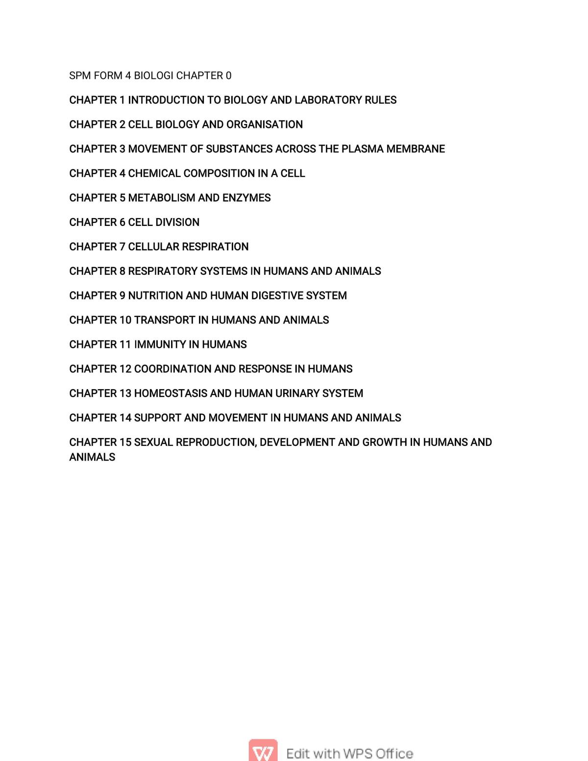 Spm Biologi Form 4  (Full Notes) - Page 1