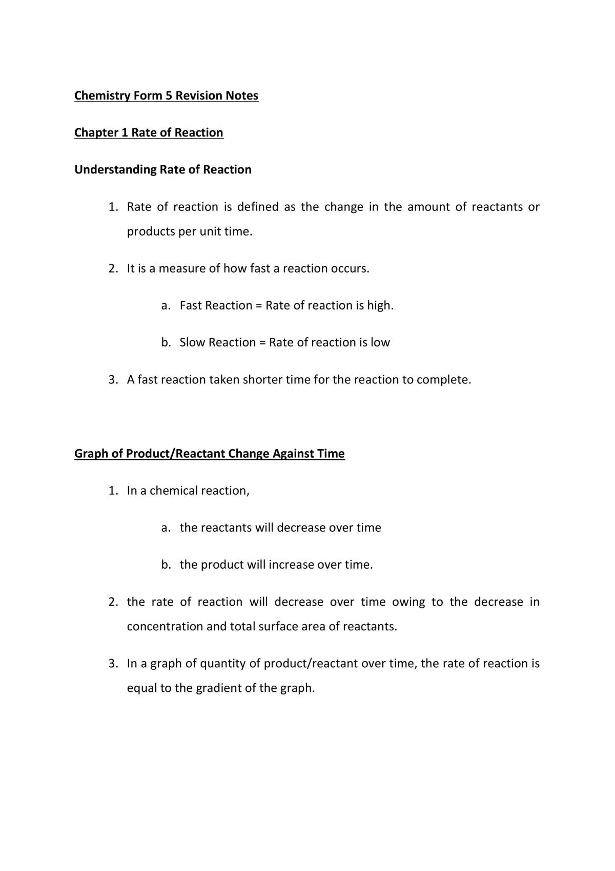 Chemistry Form 5 Revision Notes - Page 1