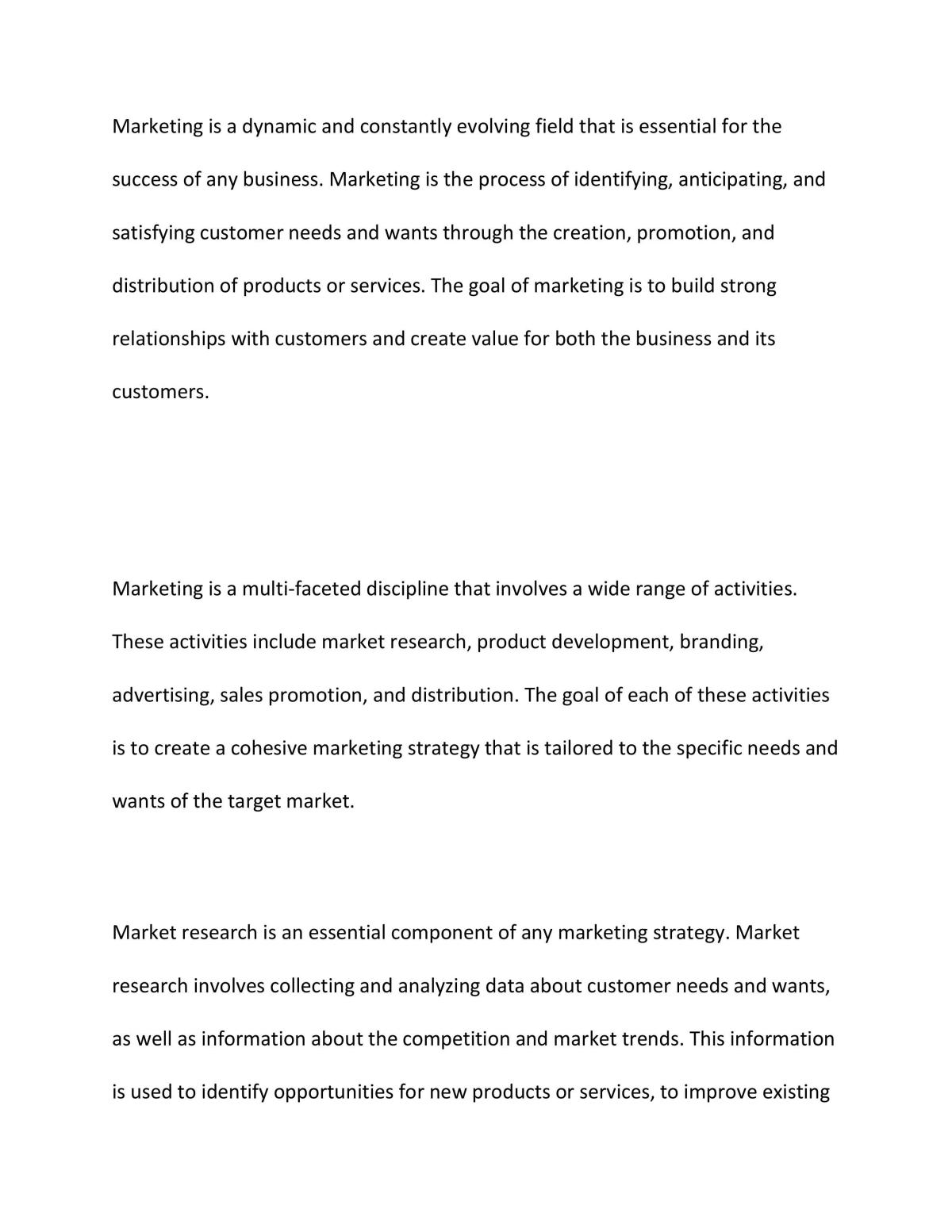 Essay on marketing - Page 1