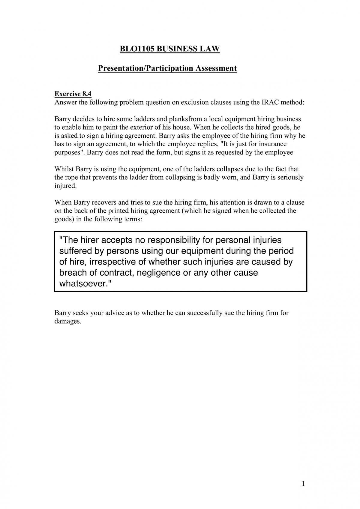 Business Law - Page 1