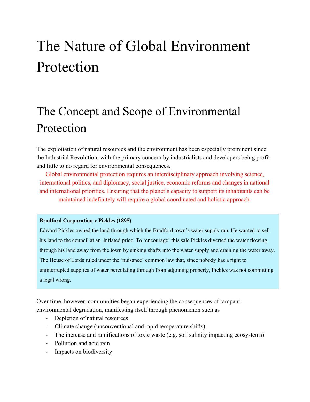 The Nature of Global Environment Protection - Page 1