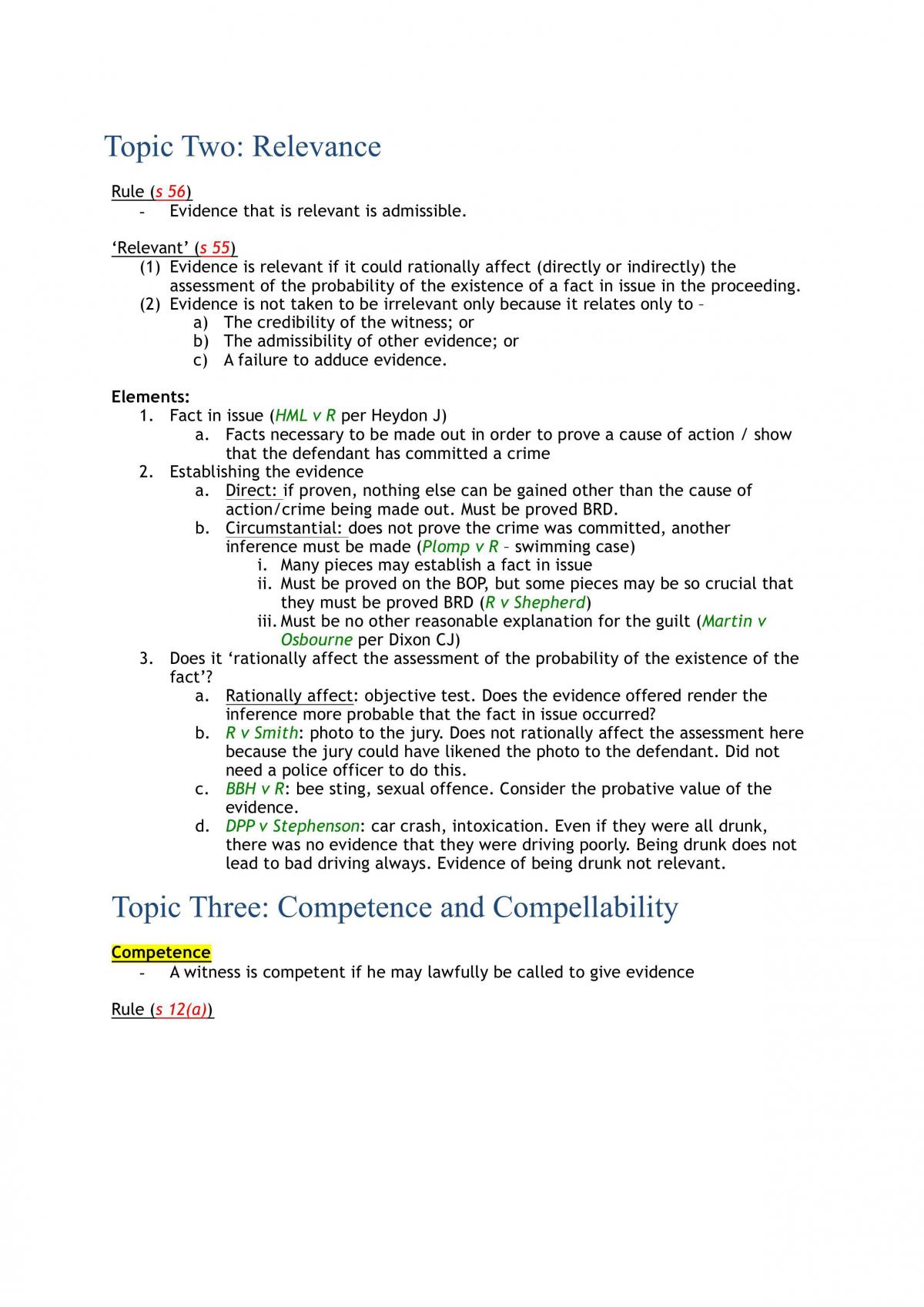 Evidence Sketch Notes 2015 - Page 1