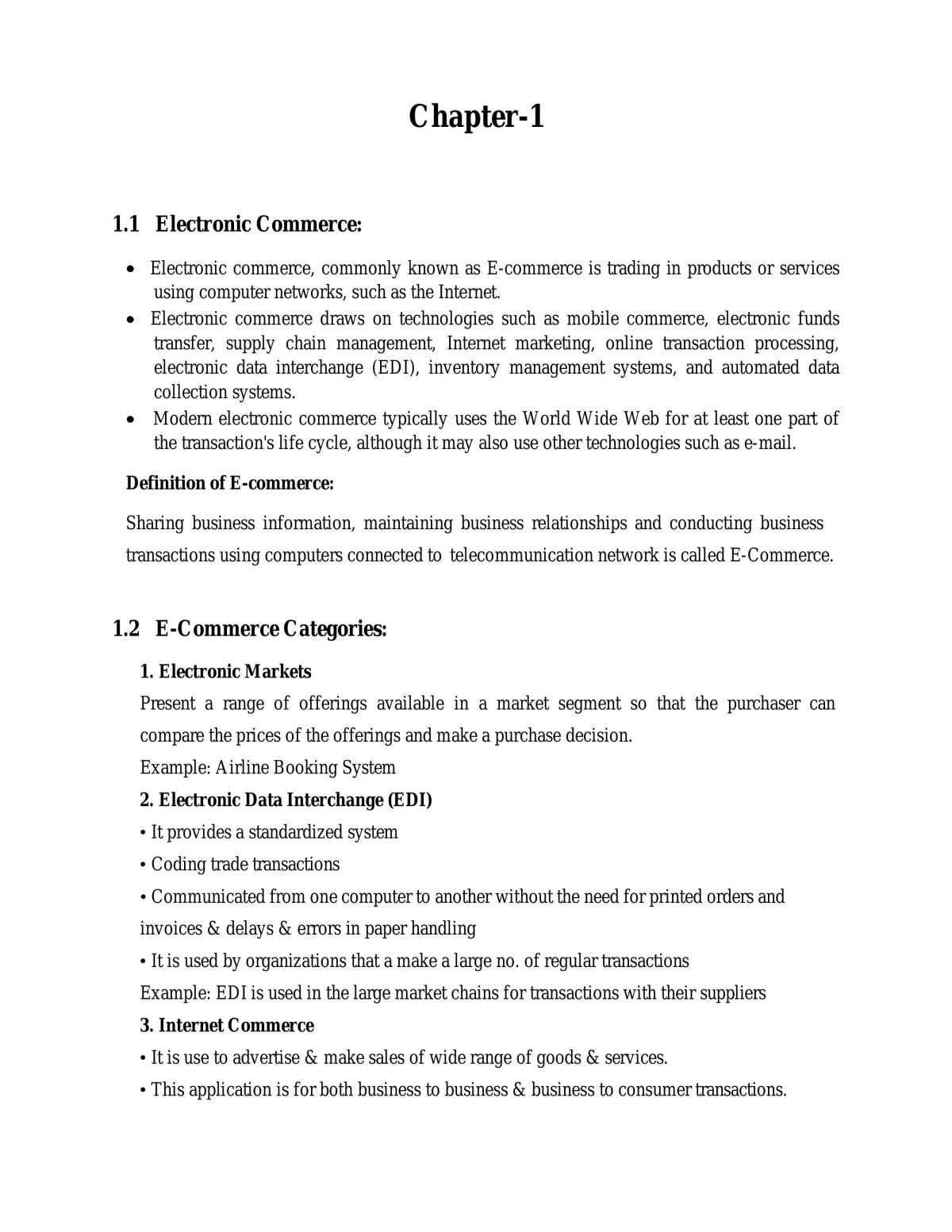 Electronic Commerce notes - Page 1