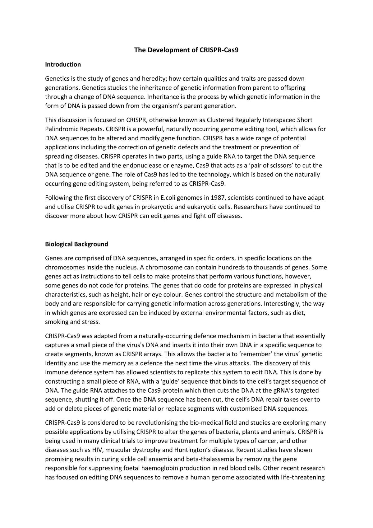 Development of CRISPR-Cas9 - Page 1