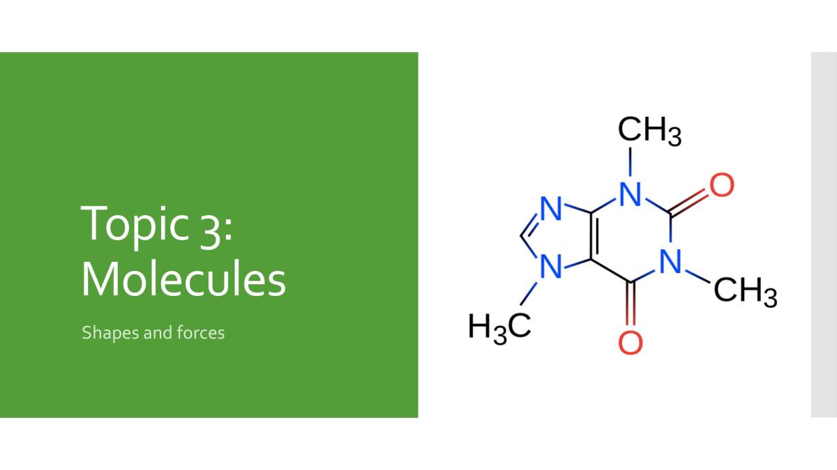 Topic 3: Molecules Shapes and forces - Page 1