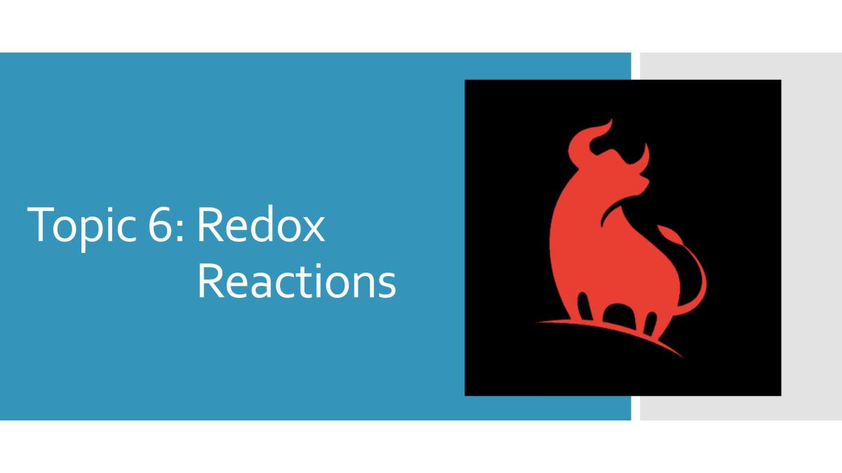 Topic 6: Redox Reactions - Page 1