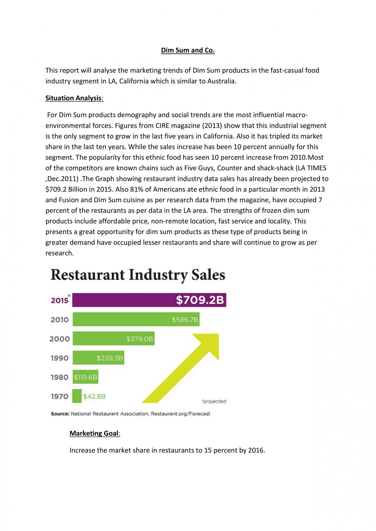 Marketing Plan  - Page 1