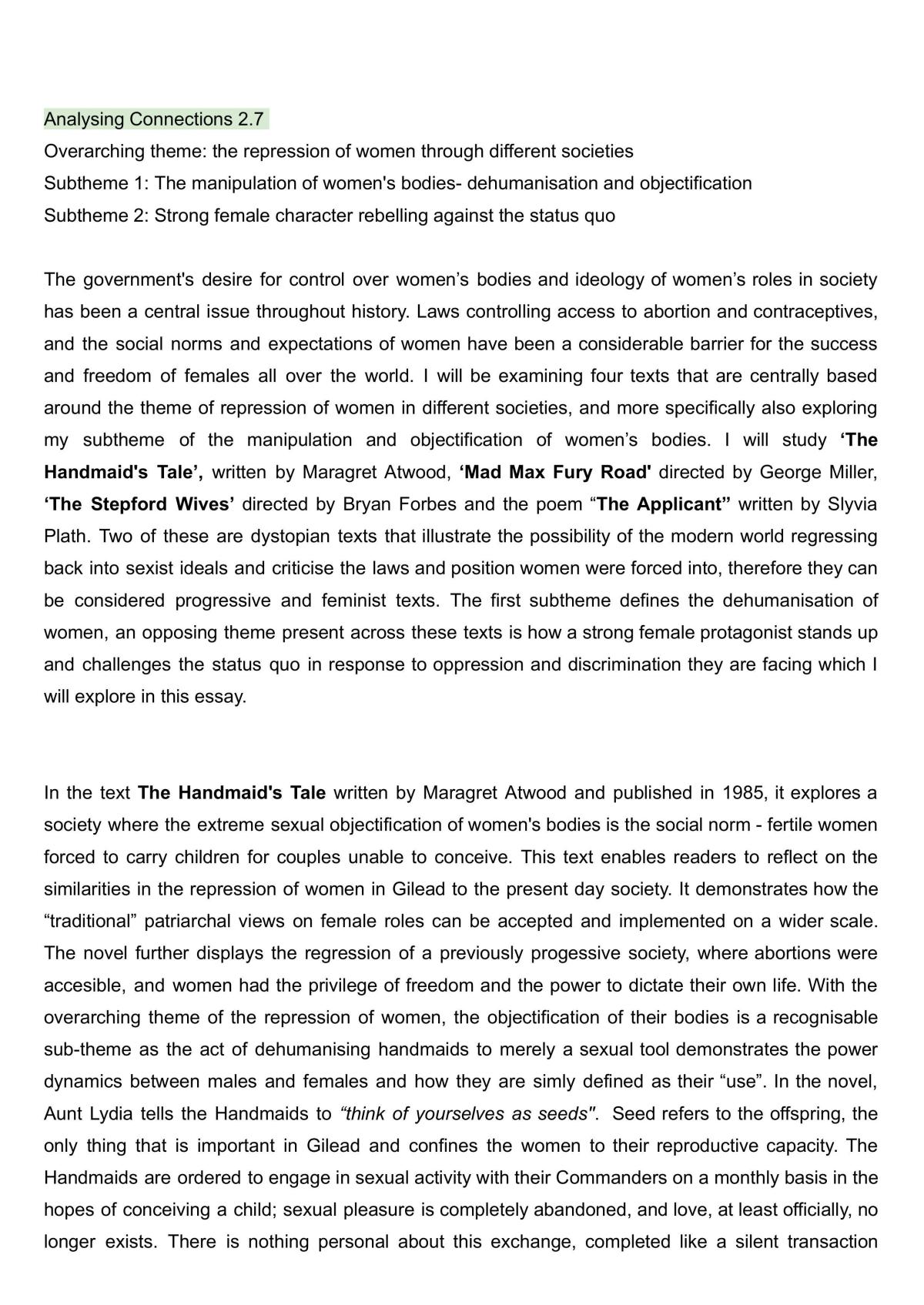 Analysing connections 2.7 L2 - Page 1