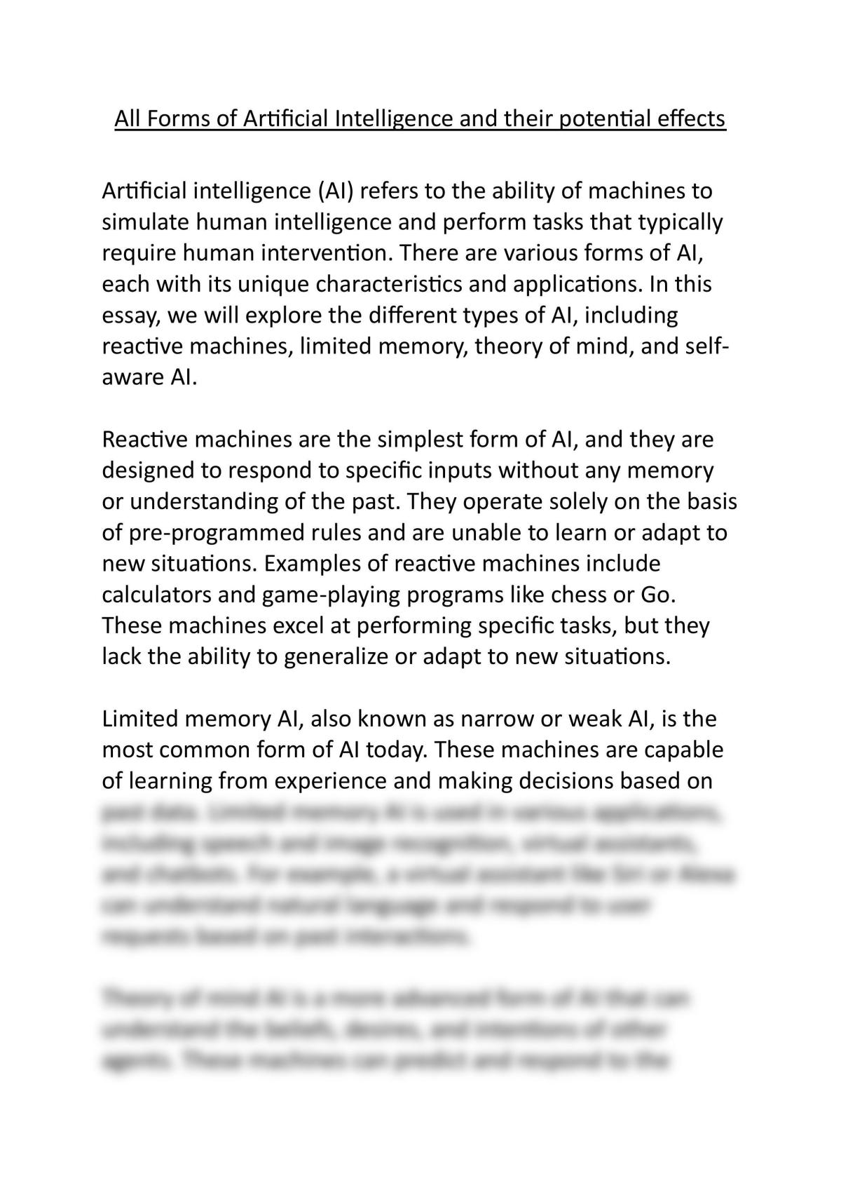 All forms of AI and their potential effects - Page 1