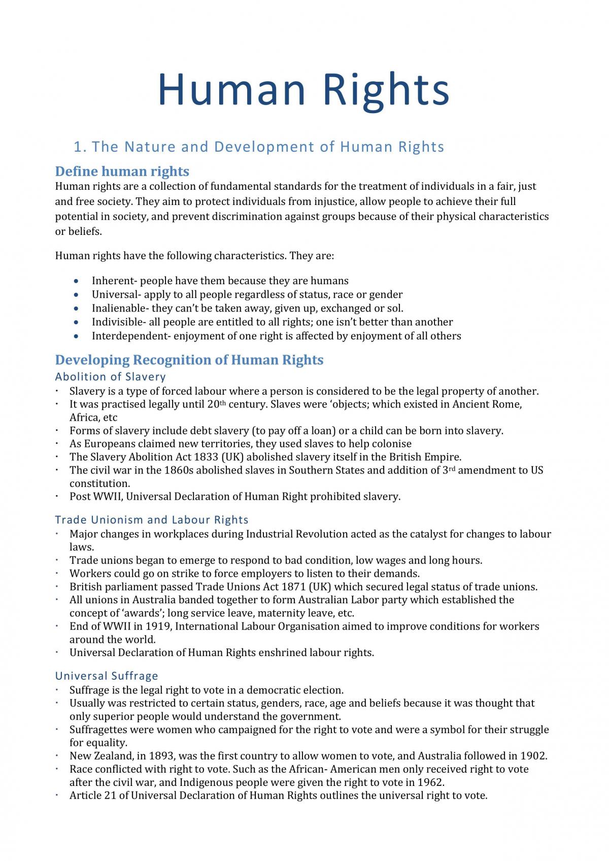 human rights assignment pdf for students