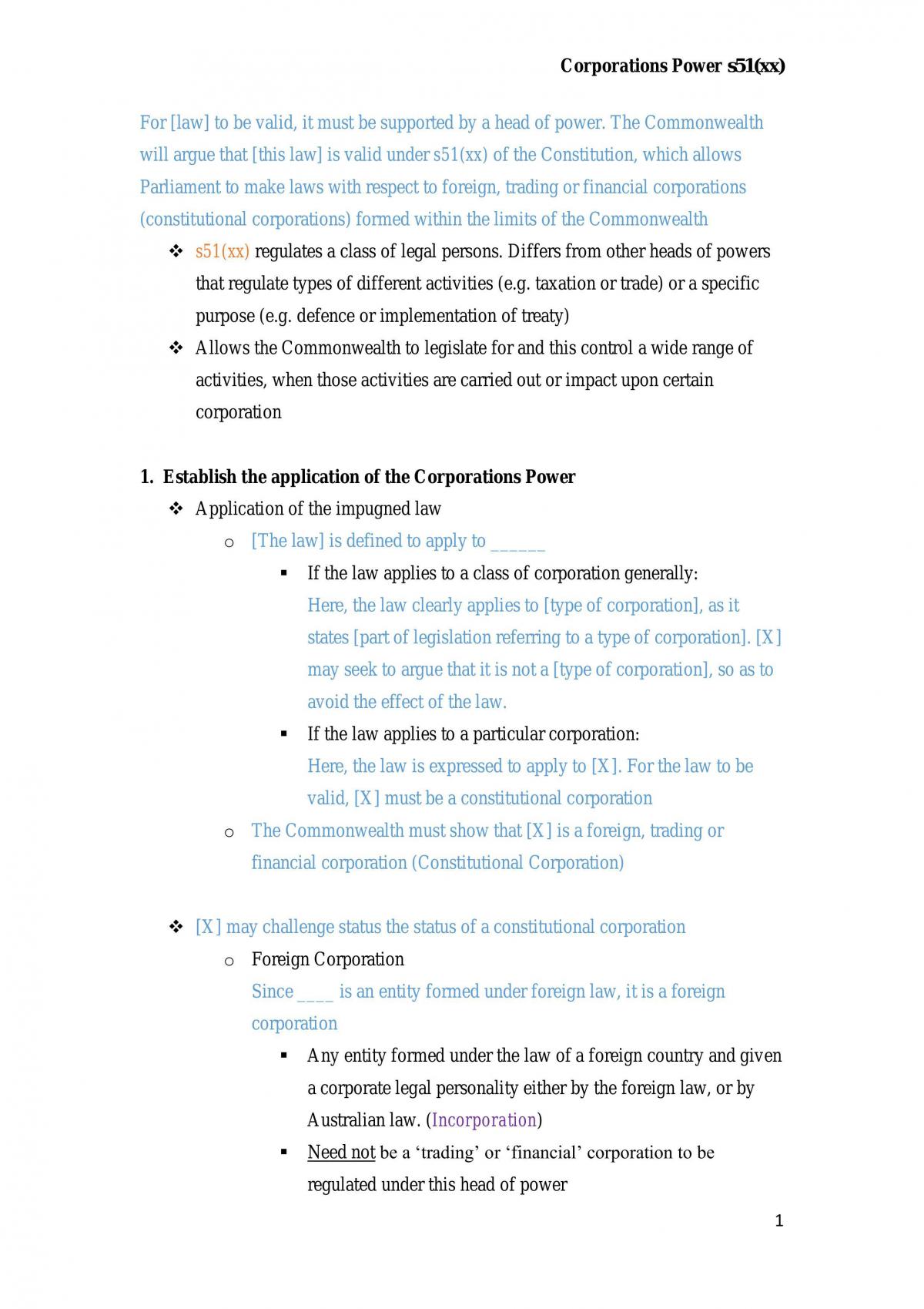 Corps Power Notes - Page 1