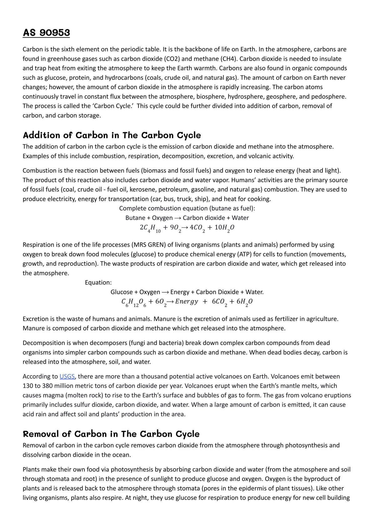 AS90953 Carbon Cycling - Page 1