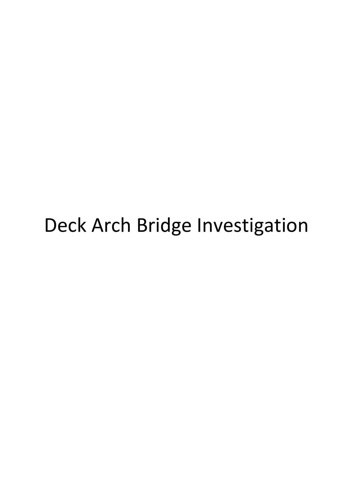 Deck arch Bridge Investigation  - Page 1