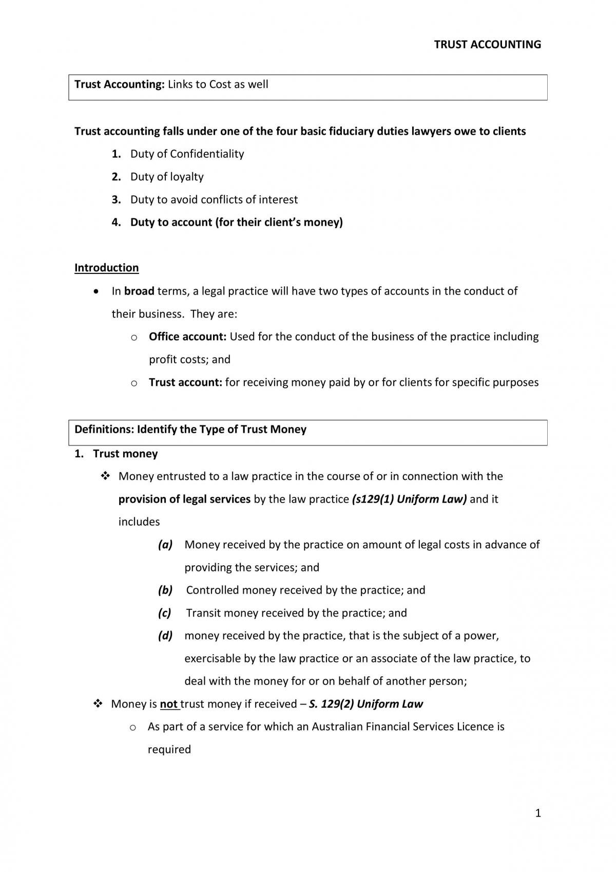 Trust Accounting - Page 1