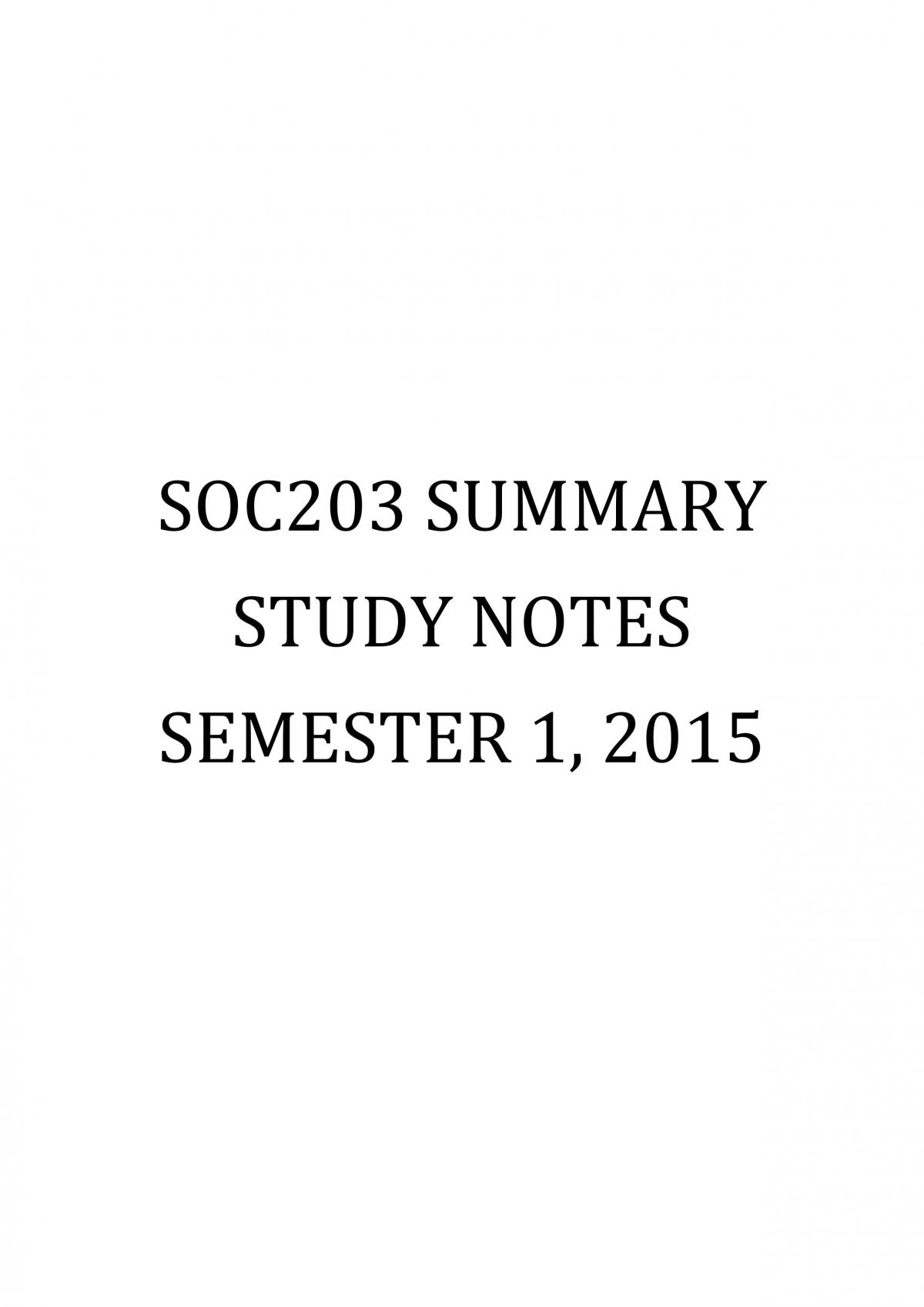 Summary of SOC203  - Page 1