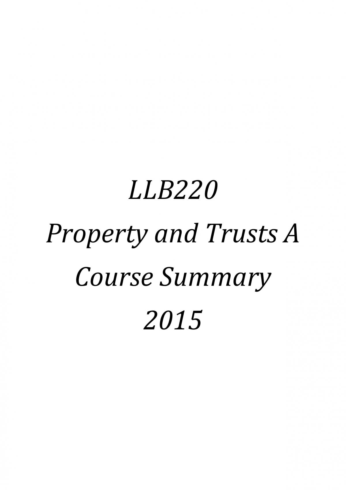 LLB220 Course Summary - Study Notes for each Seminar - Page 1