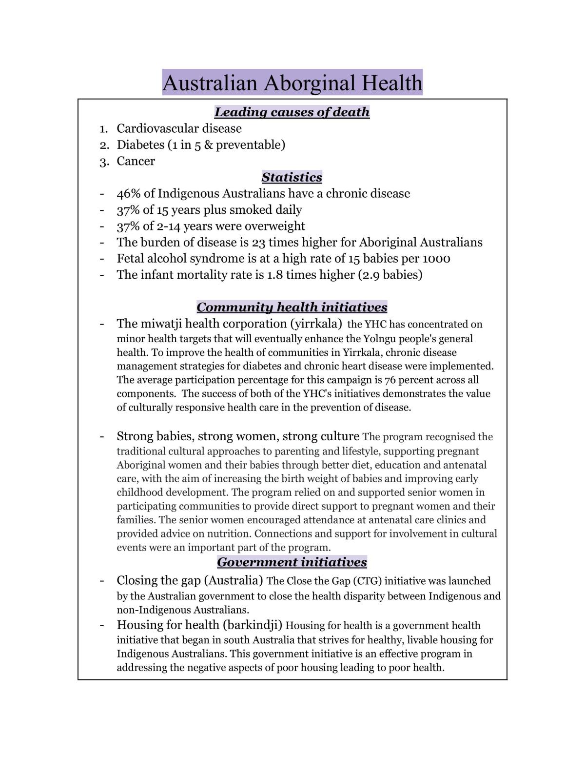 Aboriginal studies course notes - Page 1