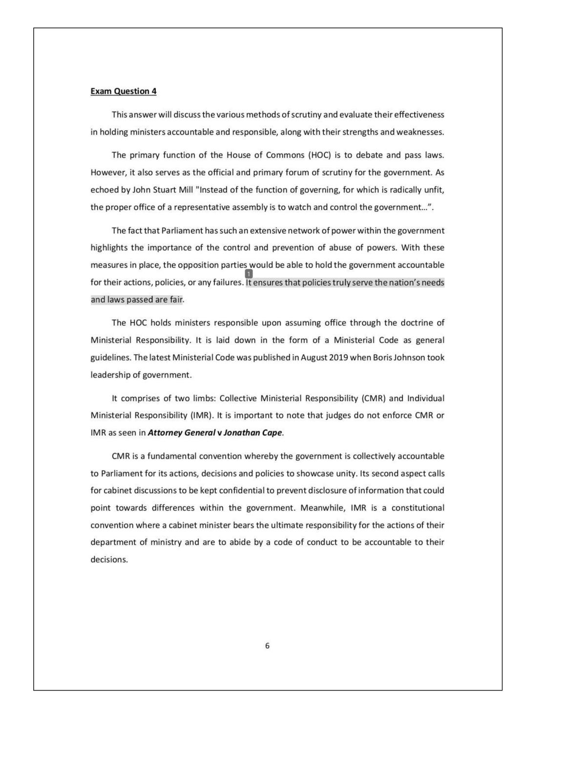 Public Law Various Methods of Scrutiny Essay - Page 1