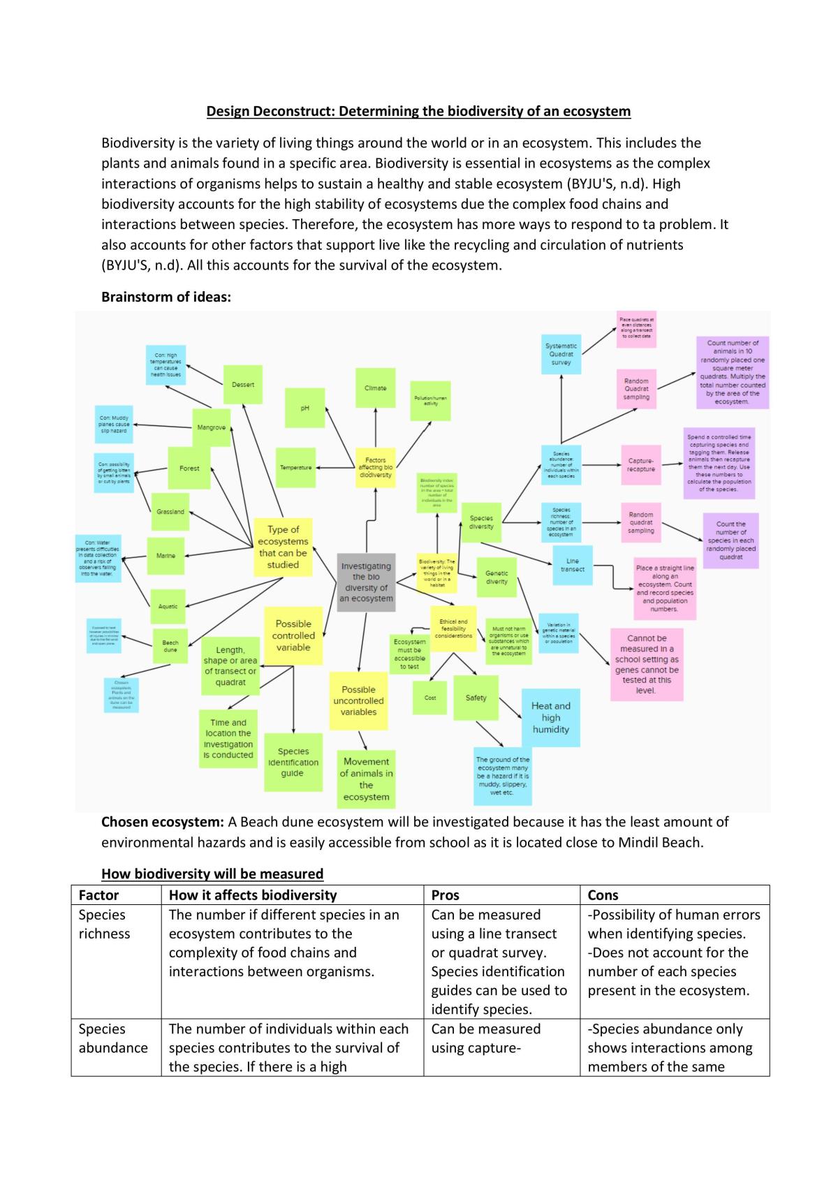 Determining the biodiversity of an ecosystem - Page 1