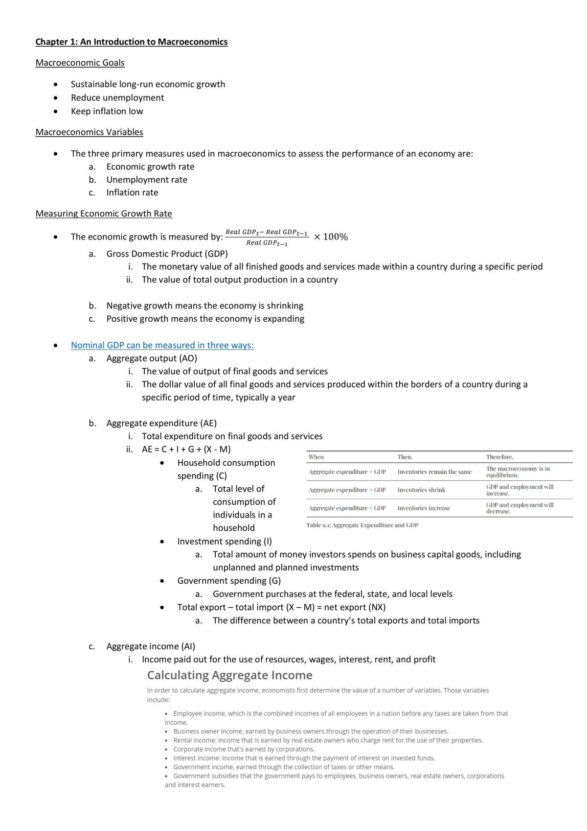 BB106/BBB1033 Macroeconomics Study Note - Page 1