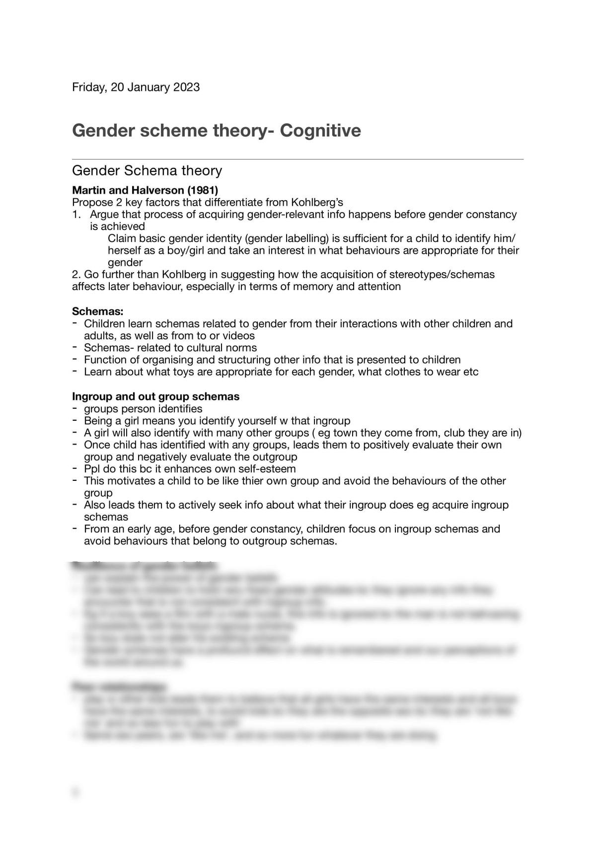 Gender schema theory  - Page 1