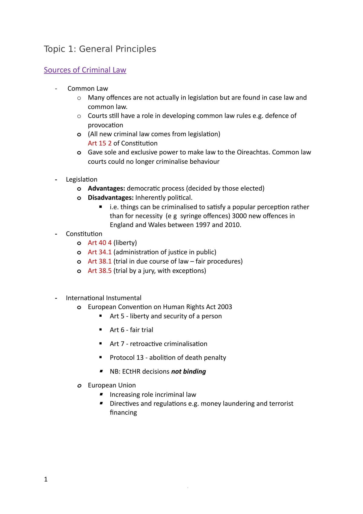 Criminal Law Study Notes - Page 1