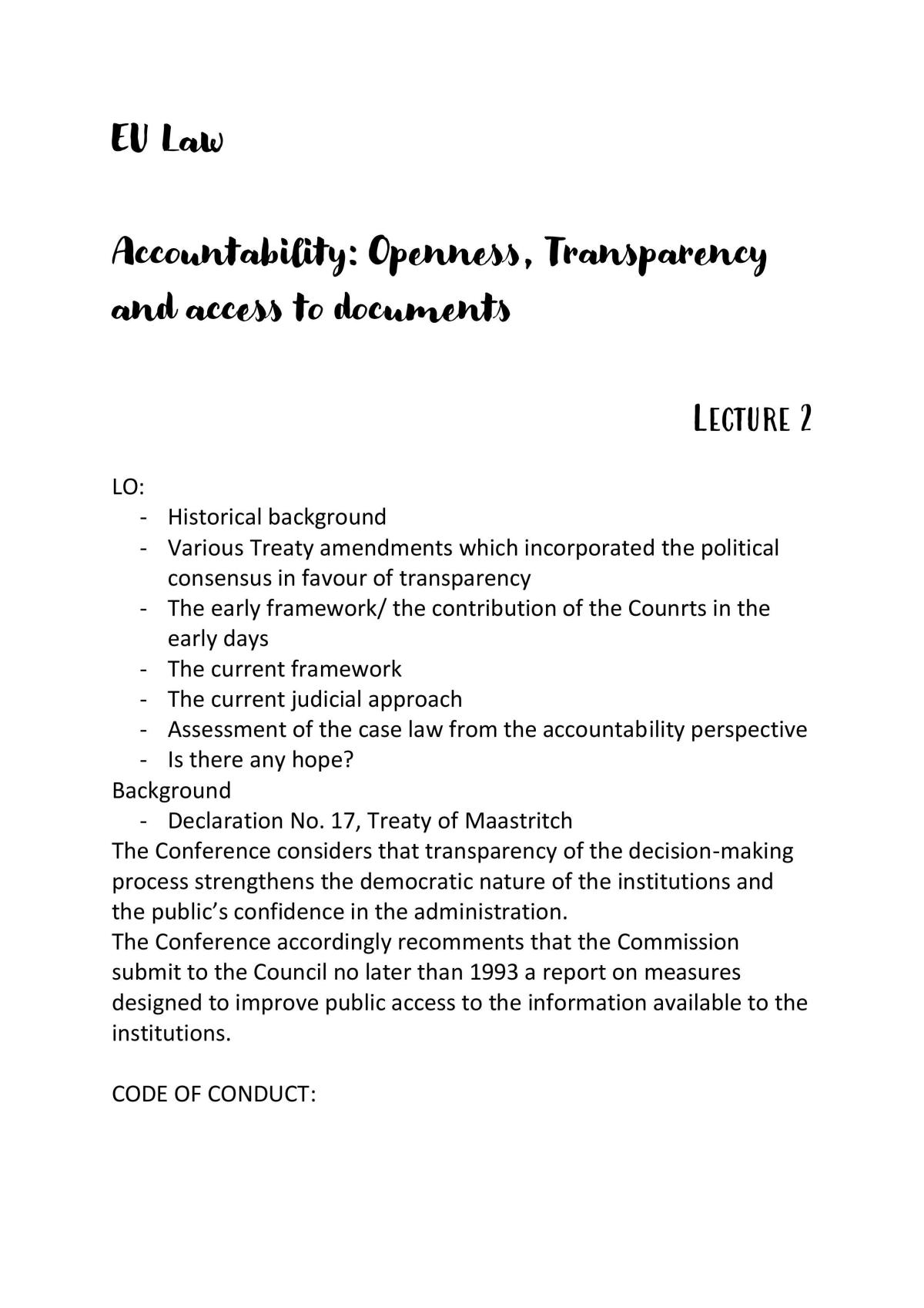 Accountability: Openness, Transparency, and access to documents. - Page 1