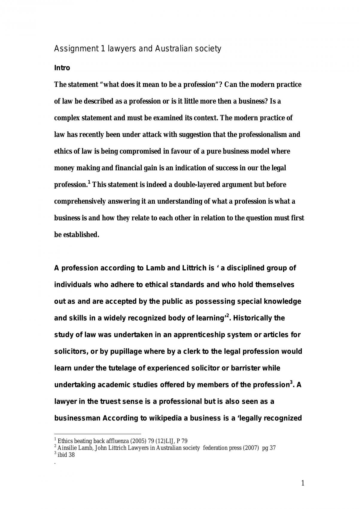 Lawyers And Ethics - Page 1
