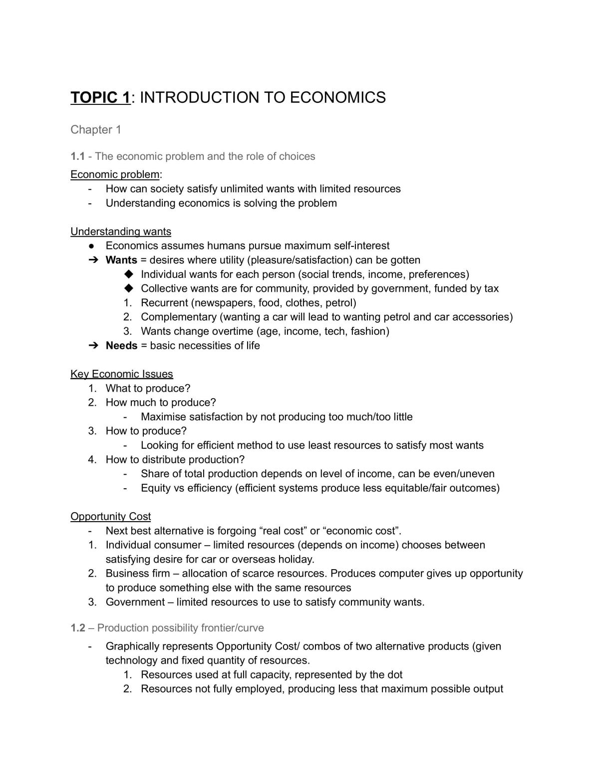 Complete Preliminary HSC Notes  - Page 1